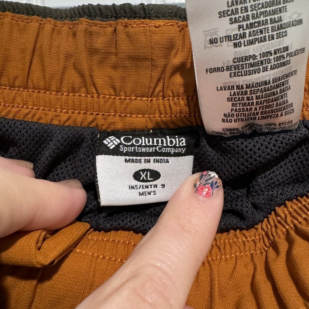 Columbia Olive Green Nylon Belted Cargo Shorts Mesh Lined Mens XL - Picture 4 of 7